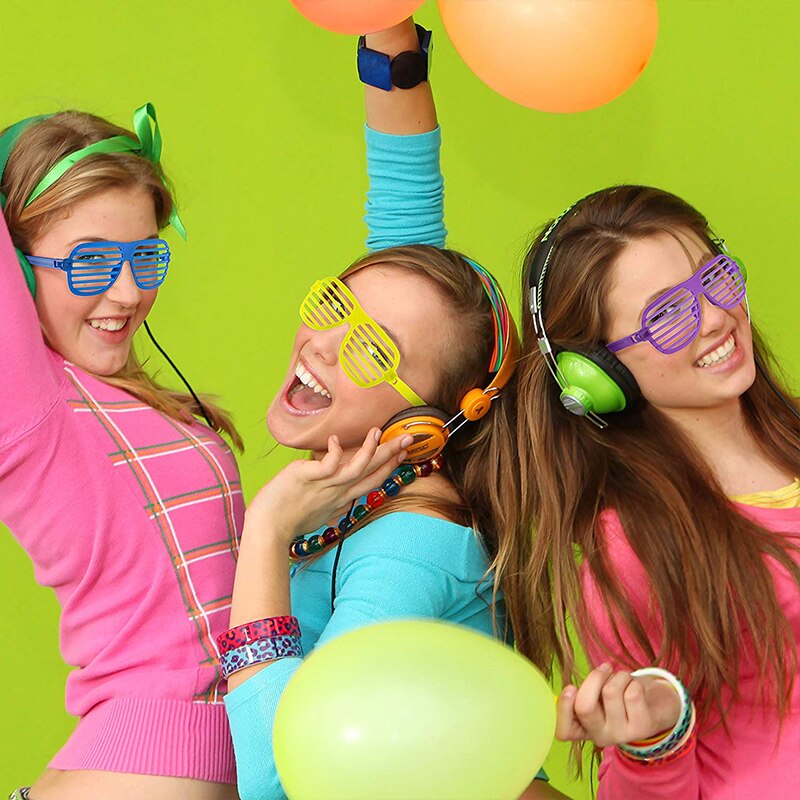 80s Neon Plastic Shutter Shades Glasses Shades Sunglasses Eyewear Kids Party Favors Wedding Dance Accessory/Cosplay Costume