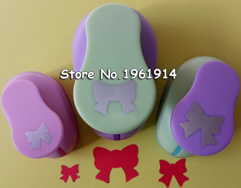 3 siz 3.8cm,2.5cm,1.6cm Bowknot craft punch set children manual DIY hole punches cortador de papel de scrapbook butterfly punch