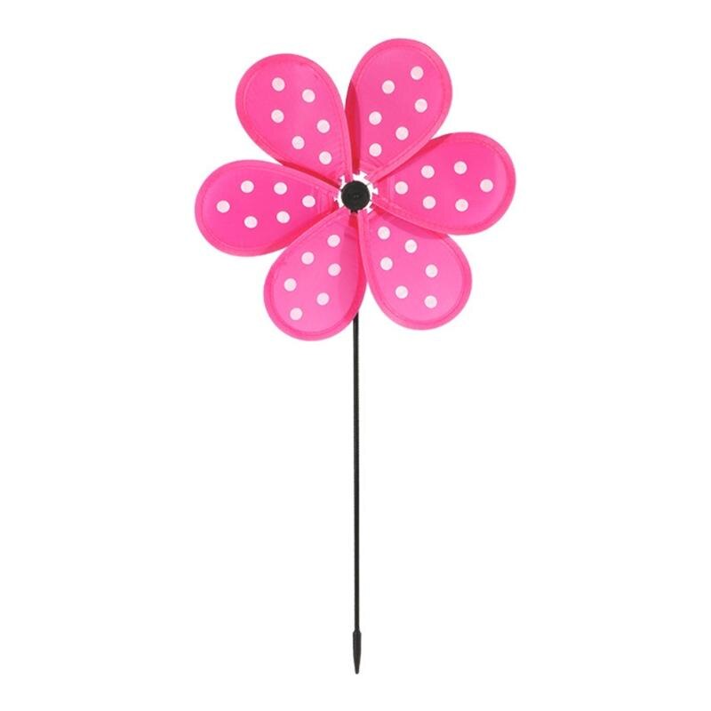 Colorful Dot Wind Spinners Lawn Pinwheels Windmill Party Pinwheel Wind Spinner f 1XCC: Pink