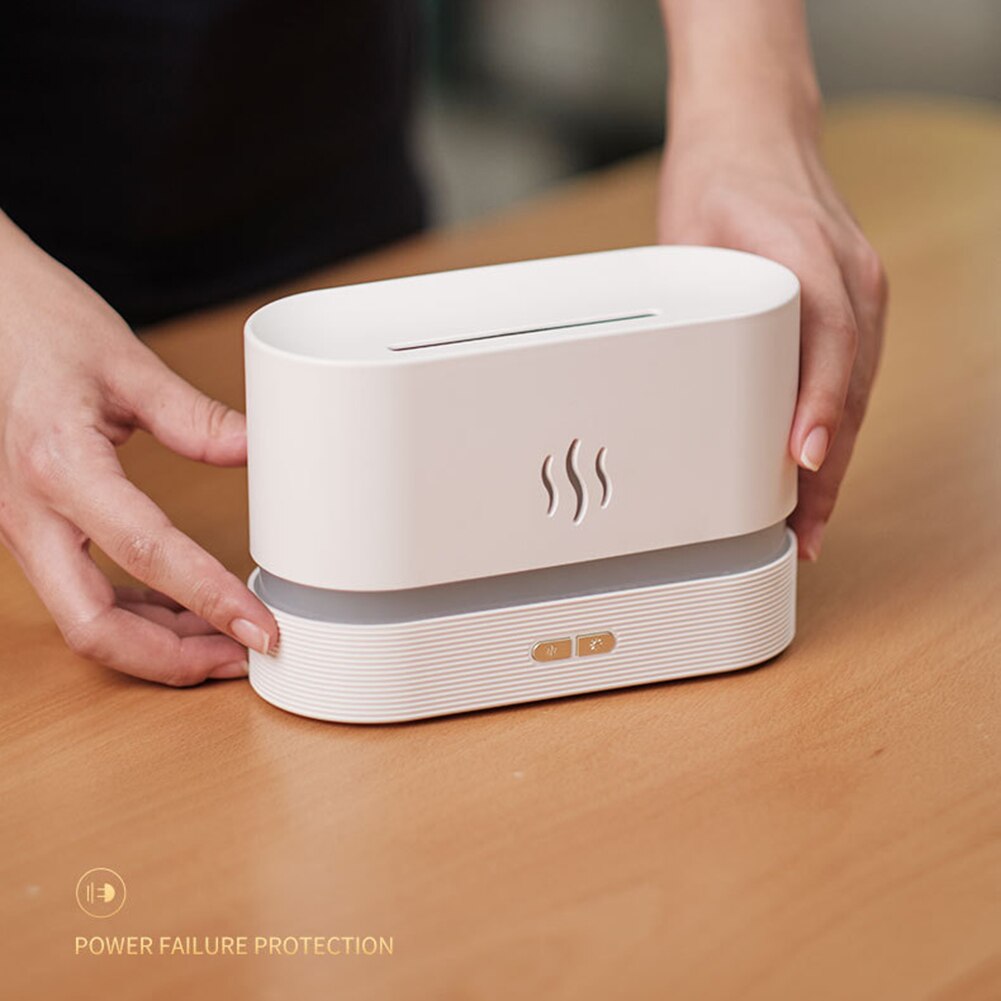 Elektrische Luchtbevochtiger Aroma Olie Diffuser Aromatherapie Essentiële Met Vlam Lamp Warm Nachtlampje Voor Thuis Winter