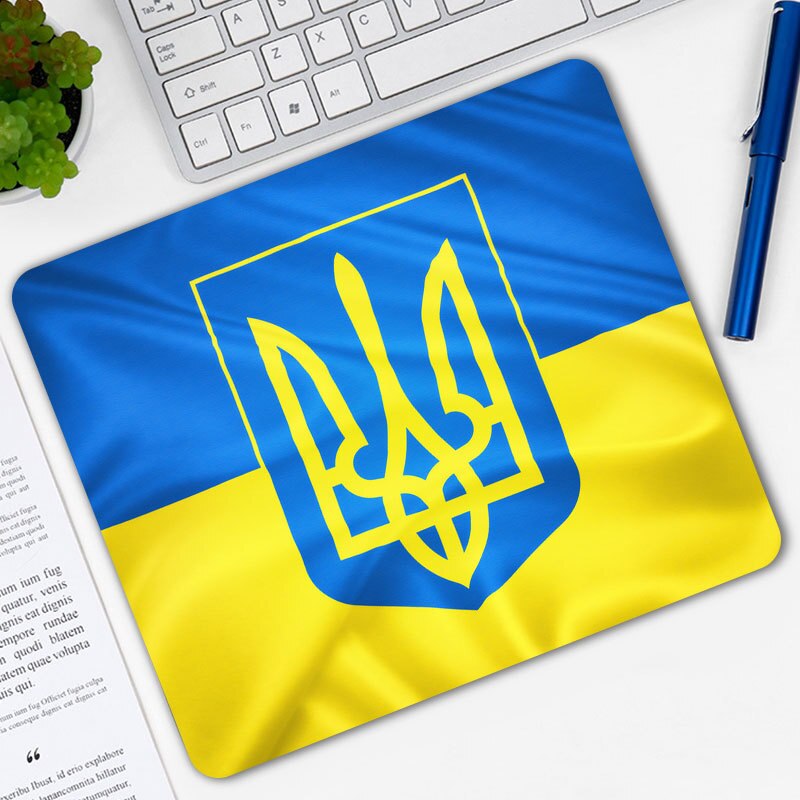 Gemusterten Ukraine Flag Gaming Maus Pad Computer Rechteck Mousepad Anti-slip Natürliche Gummi Mause Mäuse Matte: 3 / 22x18 cm