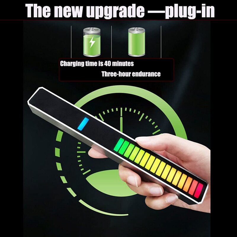 Voice Level Lights,APP Controlled RGB Wireless Voice Control Music Spectrum LED Light Indicator For Car Desktop