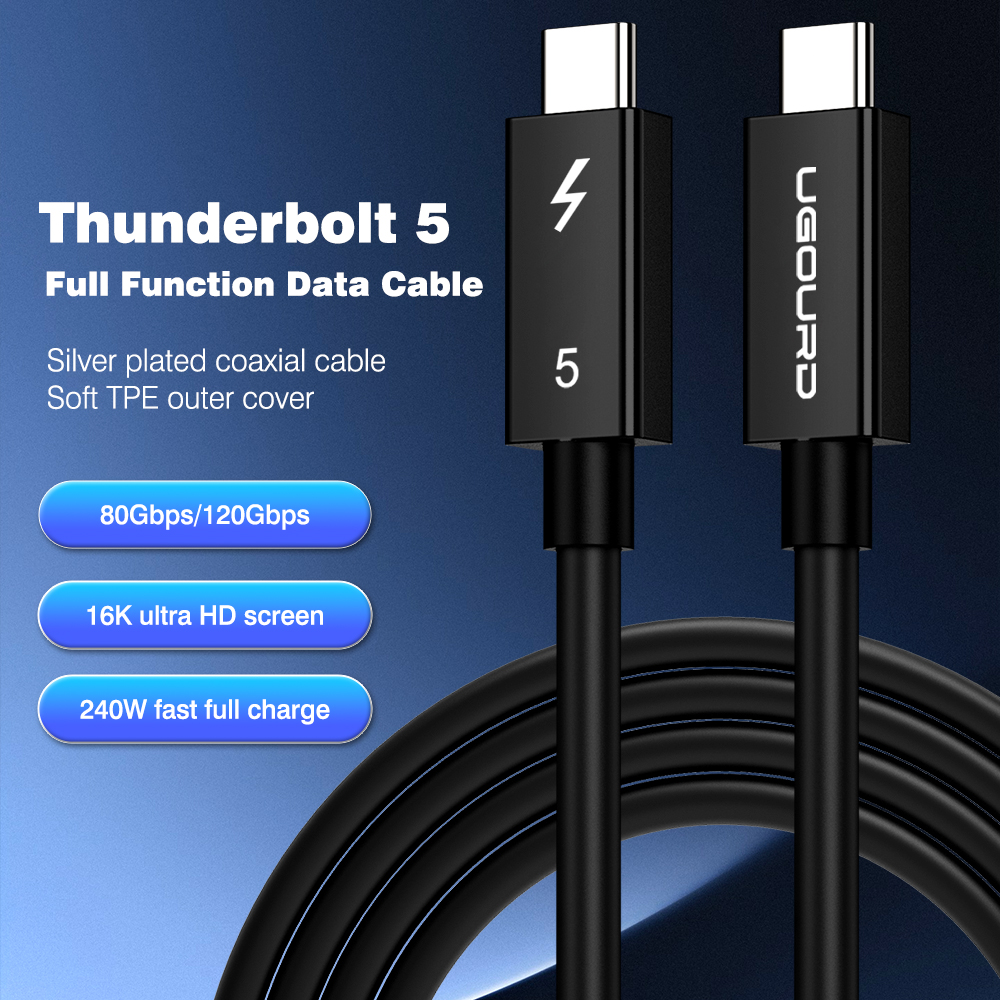 Cable Thunderbolt 5 TPE suave 80Gbps tipo C USB4 V2 Cable Coaxial USB-C a C 240W 16K 8K para eGPU Mac MINI SSD iPhone 16 MacBook: Otros