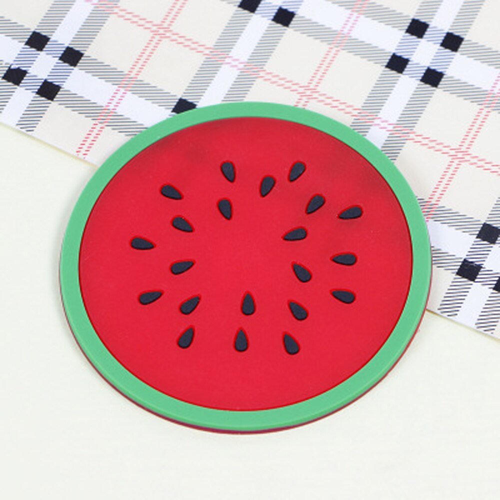 Fruit Shape Cup Coaster Silicone Slip Insulation Pad Cup Mat Drink Holder Mug Stand Home Table Decorations Kitchen Accessory