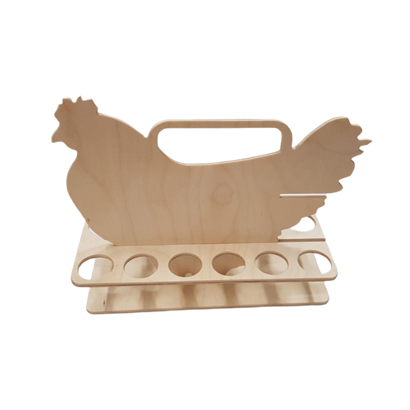 Casier à œufs en bois blanc, 12 compartiments, boîte de rangement Portable en forme de poule