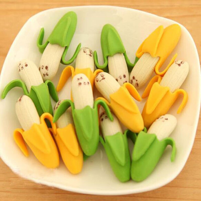 4 Stuks. Creatieve Leuke Banana Fruit Potlood Gum Kinderen Leren Studenten Briefpapier
