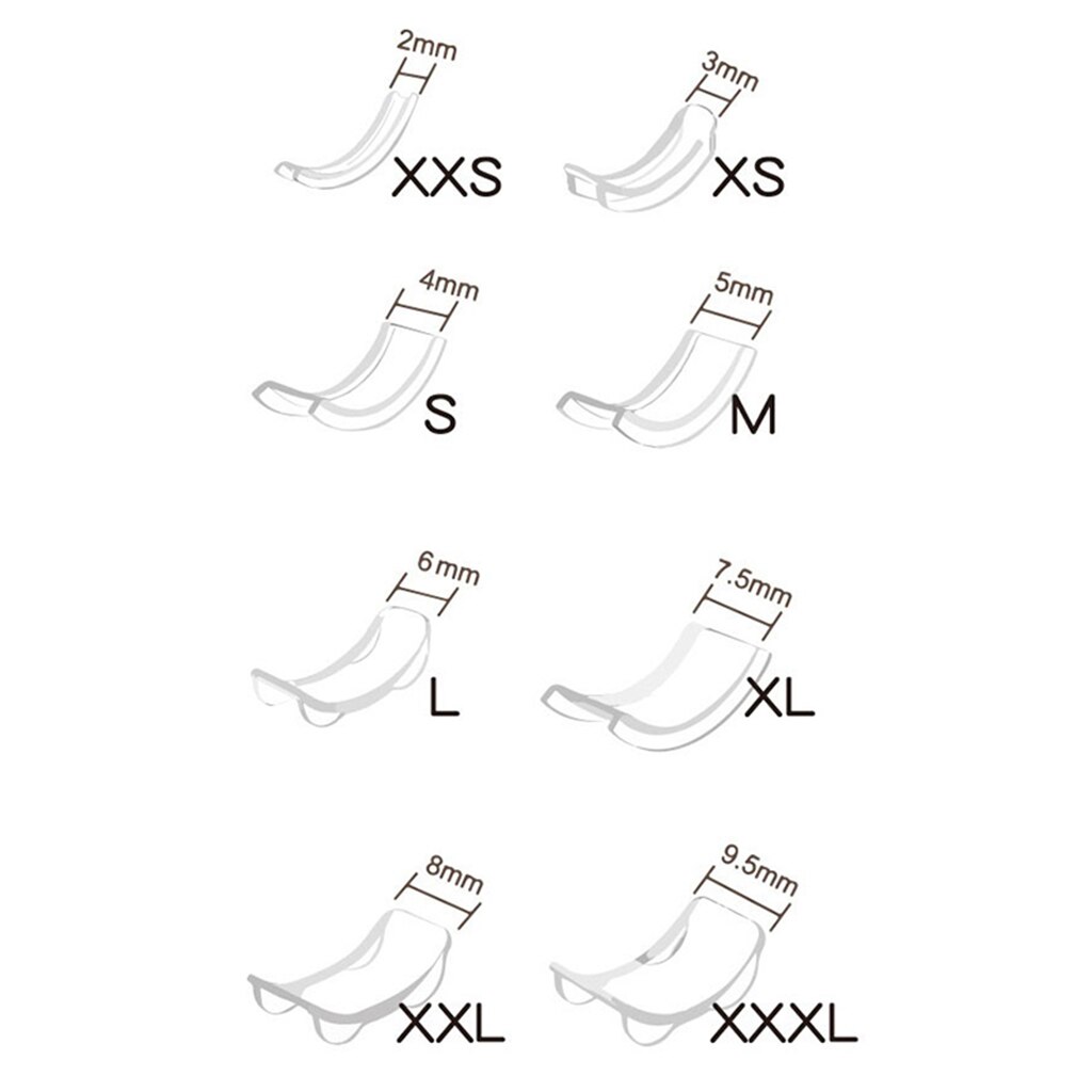 8 stuks onzichtbare ringmaatverkleiner voor dames, geschikt voor 2-10mm ringen
