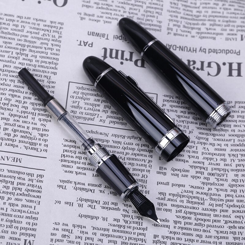 Le tout nouveau stylo plume jinhao 159 noir et argent, plume m épaisse