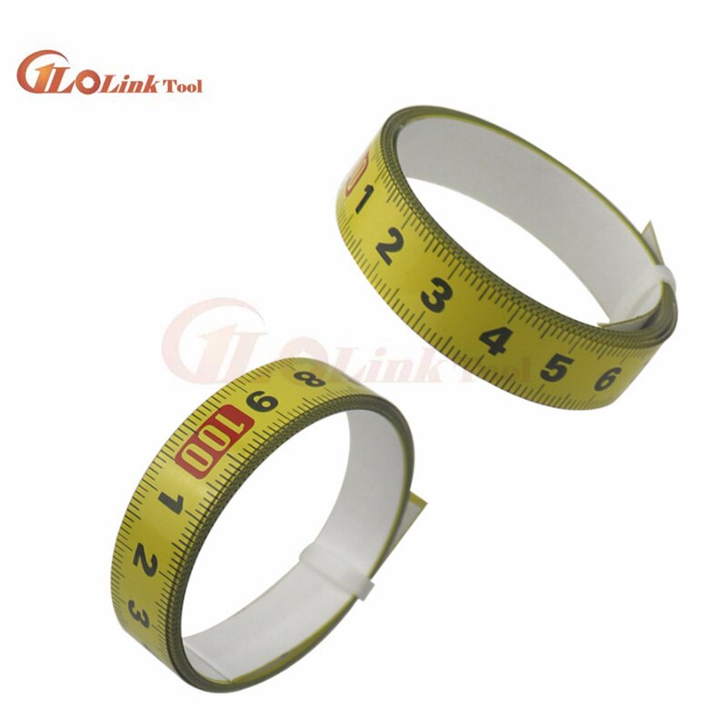 Cinta métrica de inglete de acero, regla de escala autoadhesiva de 0,5 pulgadas, cinta de 1-5M para enrutador Sierra de mesa, herramientas de medición de pista en T