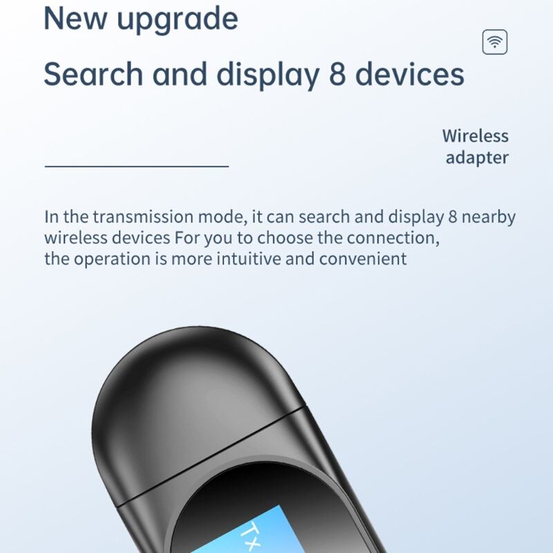 Bluetooth 5.0 Adapter LCD Display USB Bluetooth Receiver Transmitter 3.5mm AUX Y5LC