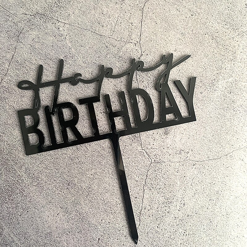 Acrylic Happy Birthday Cake Topper Baby Shower Party Cake Topper Children and Cake Decoration Party Supplies: BK4