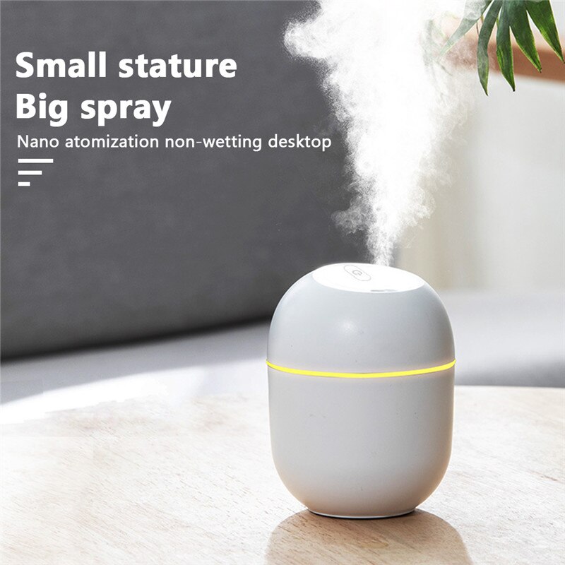 Usb Mini Auto Aromatherapie Verstuiver Led Draagbare Ultrasone Essentiële Aroma Olie Diffuser Luchtbevochtiger Hydraterende Spuiten Kantoor: White-2