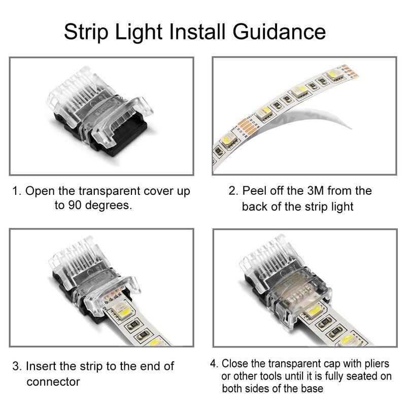 5 stk 2/3/4/5 pin led strip stik 5/8/10/12mm stik til  ws1812b rgbw led strip lys stik lys vandtæt led strip