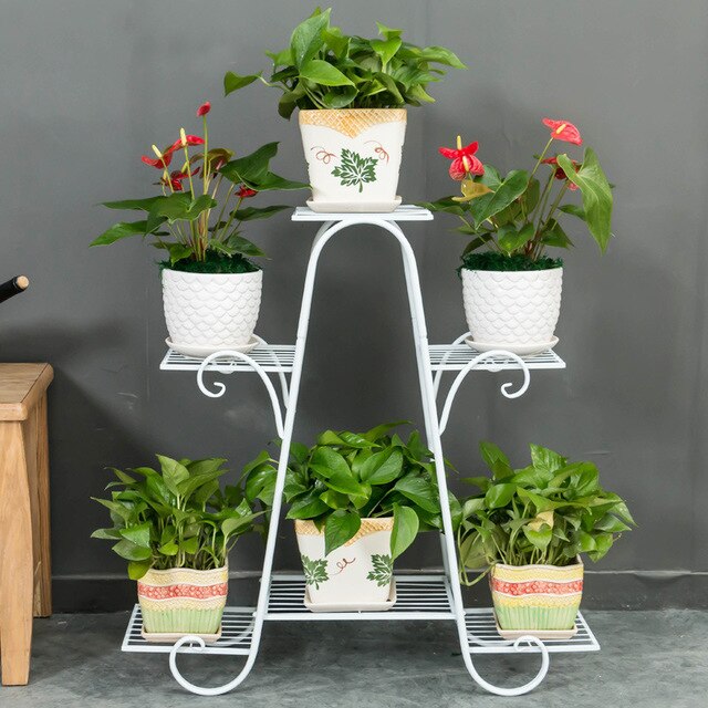 Europäischen Stil Eisen Blume Stand Boden Typ Anlage Stehen Balkon Wohnzimmer drinnen Multi Schicht Blume Regal Möbel