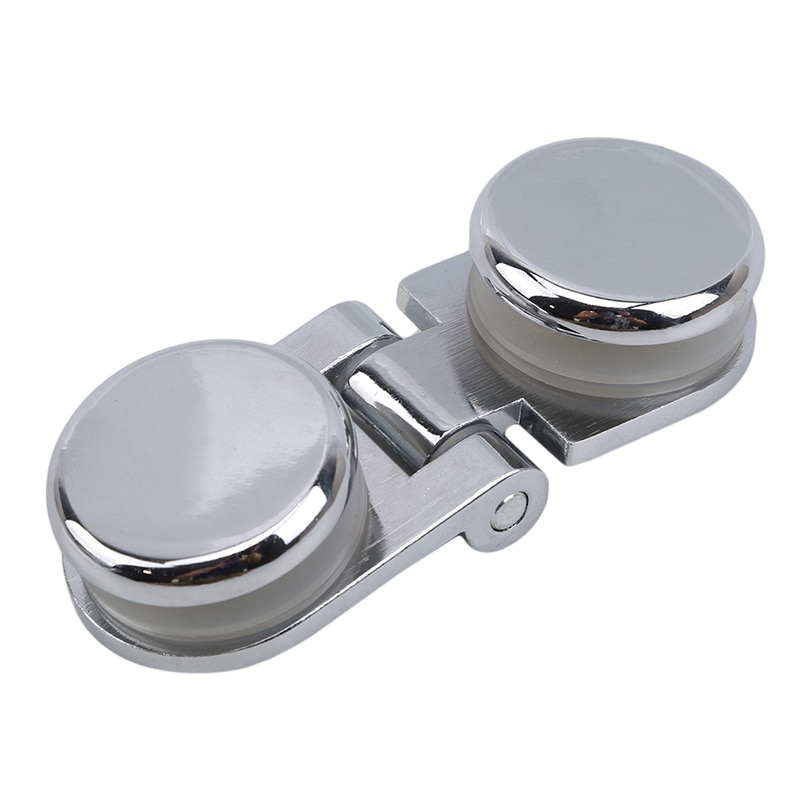 Zinc Alloy Shower Box Screen Frameless Glass Hinge Mortise Decorative Cover Round Chrome