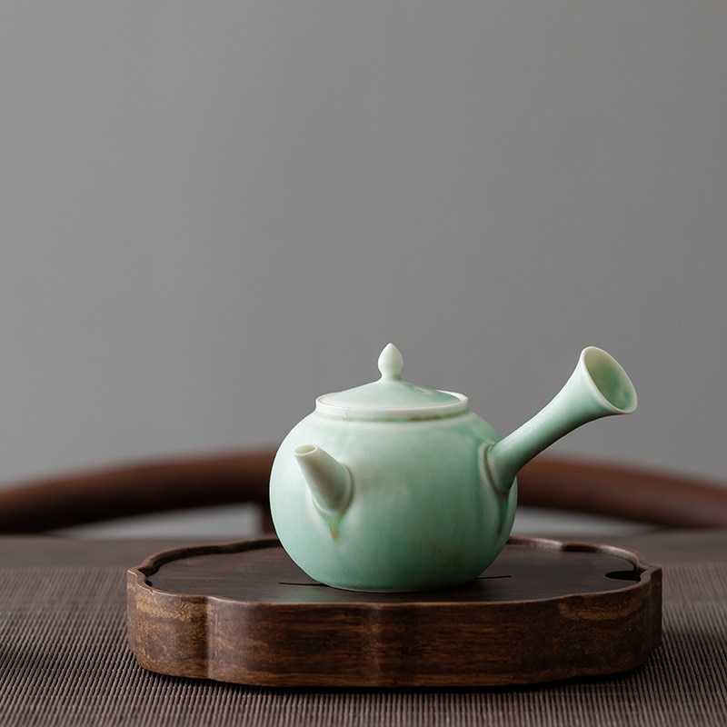 LUWU ceramiczny kyusu zielony czajnik robić herbaty chińnarty dzbanek na herbatę drinkware