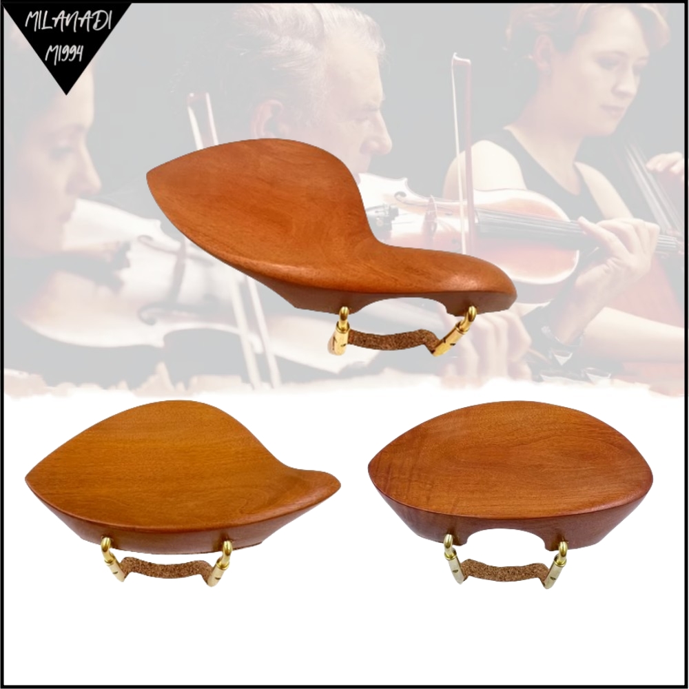 4/4 Violin Chinrest/Chin Rest With Clamp Screw Bracket Cork,Ebony Jujube Wood,Fiddle Parts Violin Accessories