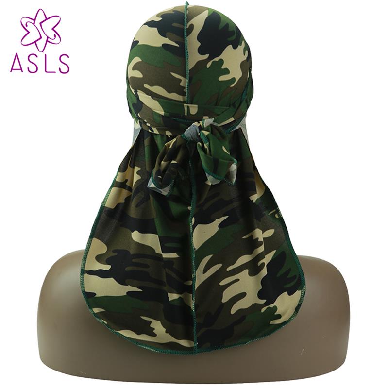 Silky Camo Durag 360, 540,720 Waves Extra Long Tail and Wide Straps for Men Stitching Outside Camouflage Print Durag: Light khaki