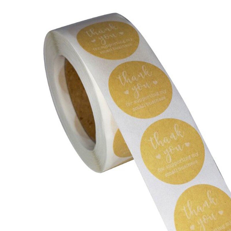 500pcs Gold Foil Thank You Stickers For Seal Labels 1in Packaging Stickers