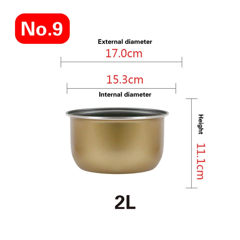 Mini olla arrocera eléctrica para el coche, revestimiento para cocinar arroz, accesorios universales, 1,2 L-4L: Oro