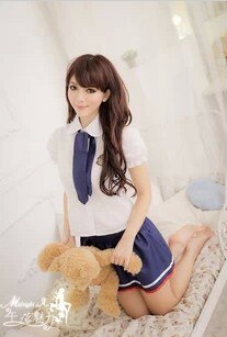 Japanese Korean School Uniform Set Student Uniform Tie Skirt Cute Female Student Uniform Sailor Suit Performance Set: XL