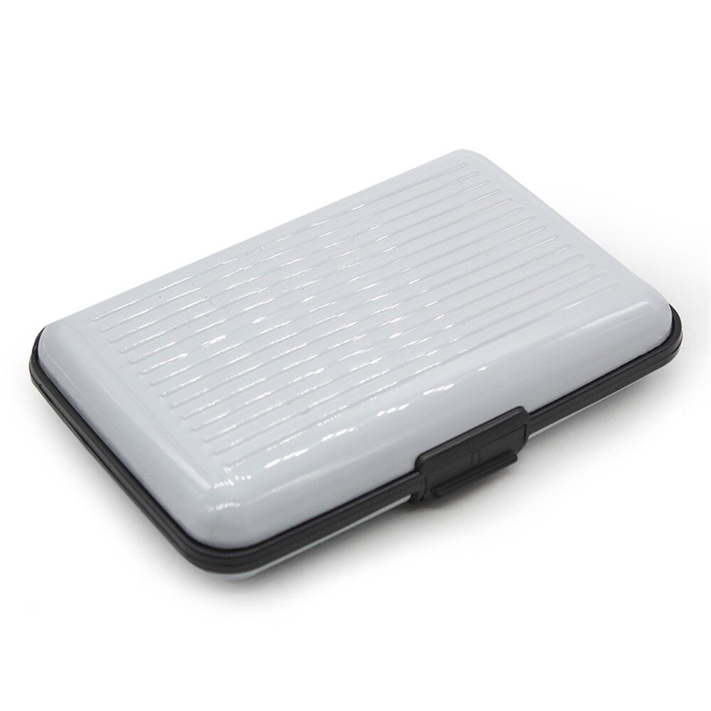 Aluminum Anti Theft Credit Card Holder Blocking Rfid Wallet Leather Unisex Security Information Metal Purse Contactless Block: silver