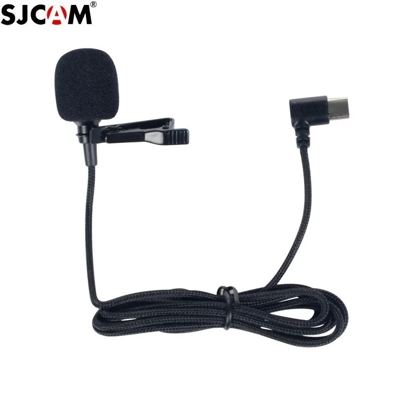 Novos acessórios originais da série sjcam microfone externo com clipe tipo c para sj9/sj8 pro/plus/c200 pro/a10 câmera de ação: Default Title