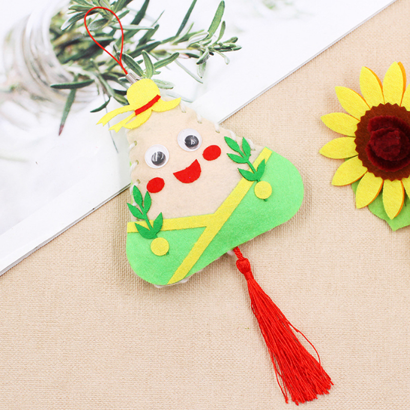 Sz Stoom Kinderen Handgemaakte Non-Woven Zakje Kid Ambachtelijke Speelgoed Diy Materialen Pakket Kleuterschool Diy Zakjes Hangen Decoratie Speelgoed: green