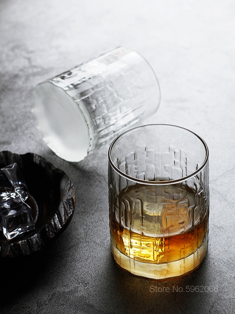 Kinoshin Houten Hart Whiskey Tumbler Geglazuurd Graveren Frosted Bodem