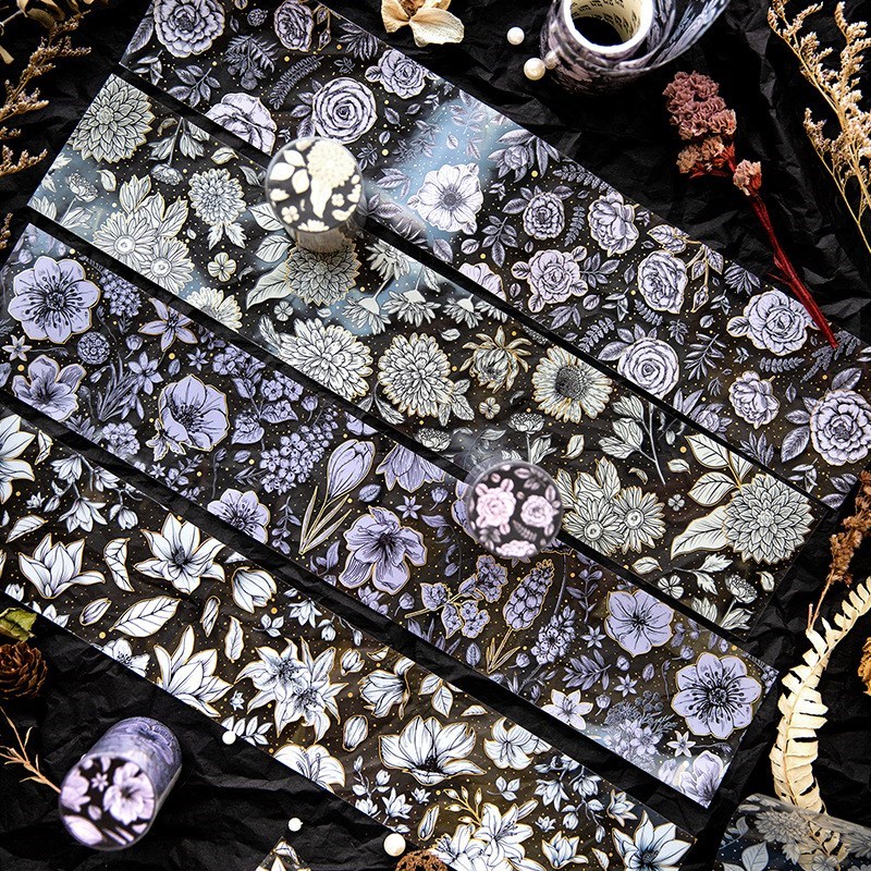 Cinta adhesiva decorativa para manualidades, de flores coloridas, Estilo vintage, DIY, álbum de recortes, envoltura de