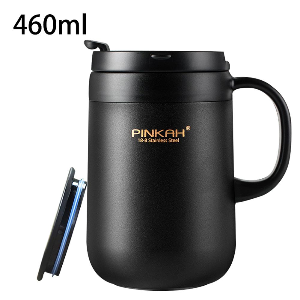 Thermos Mugs 340ml/460ml Business Style Stainless Steel Thermos Mugs Car Vacuum Flasks Coffee Tea Cups Thermol Water Bottle: Black 460ml