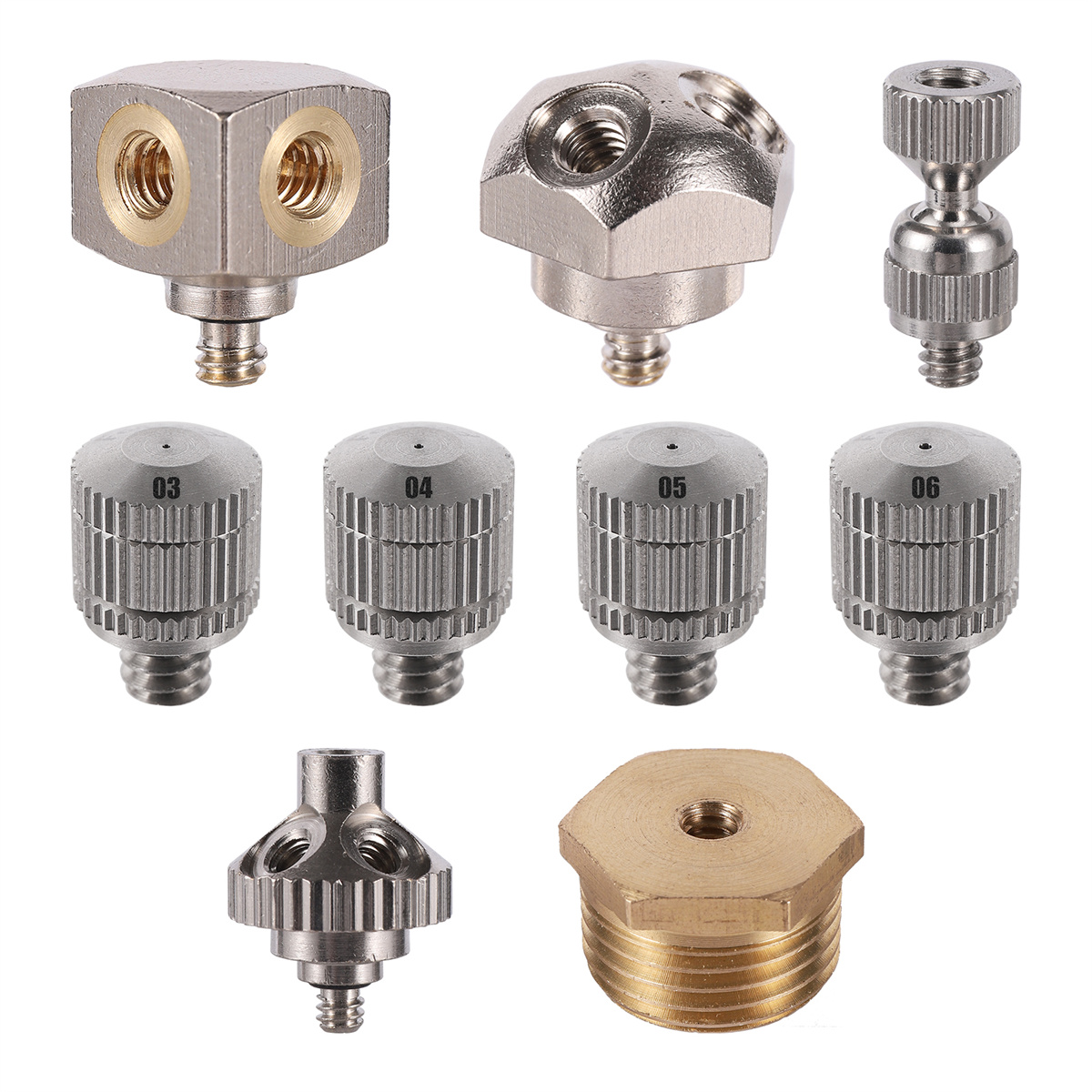 Buse de brumisation basse pression 3/4/5 sites, arroseur de refroidissement par atomisation 0.3/0.4/0.5/0.6mm, pulvérisateur de refroidissement par brumisation pour l'irrigation du jardin