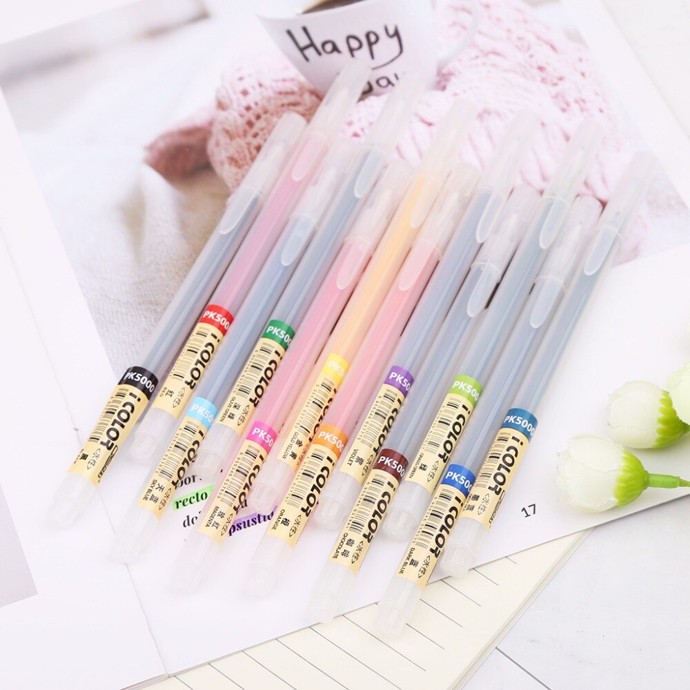12Colors Gel Ink Pen Painting Drawing Art School Office Supplies Stationery