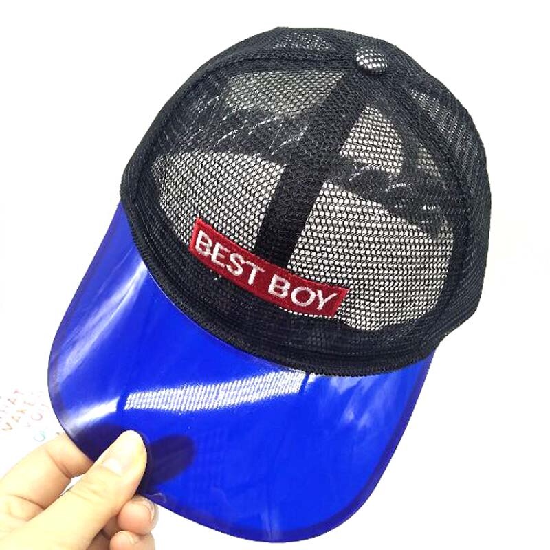 Europa amerika transparante borduurwerk kinderen baseball pet lente zomer plastic merk snapback mesh hoed voor jongens net pet: Zwart / 4-8 jaar