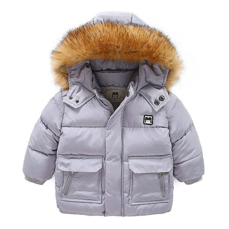 Ircomll Kinderen Jas Voor Jongen Verdikte Warm Met Pocket Kids Kinderen Jas Kinderen Park Kinderkleding 2-7Y: Grey / 2T