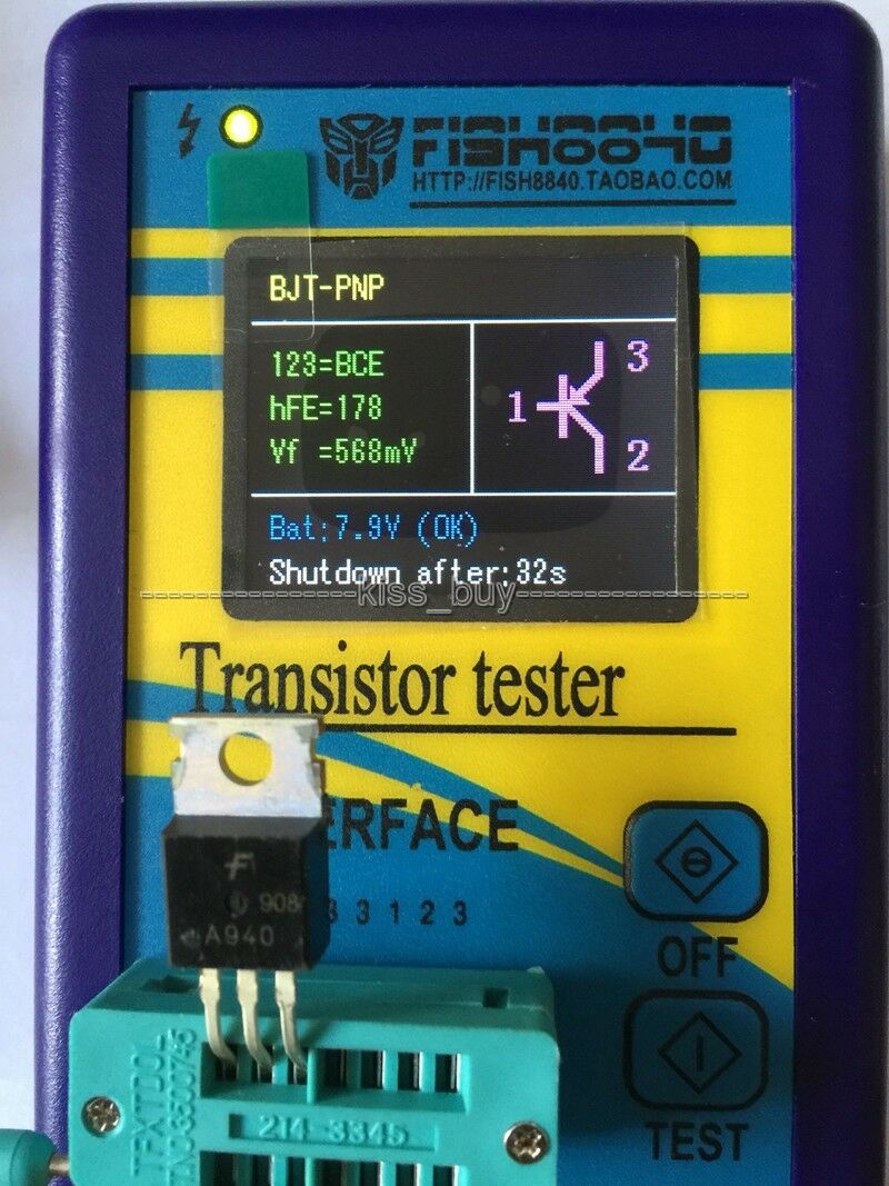 DYKB TFT LCD Transistor Tester Diode Thyristor Capaciteit Weerstand Inductie MOSFET ESR LCR Meter NPN MOSFET
