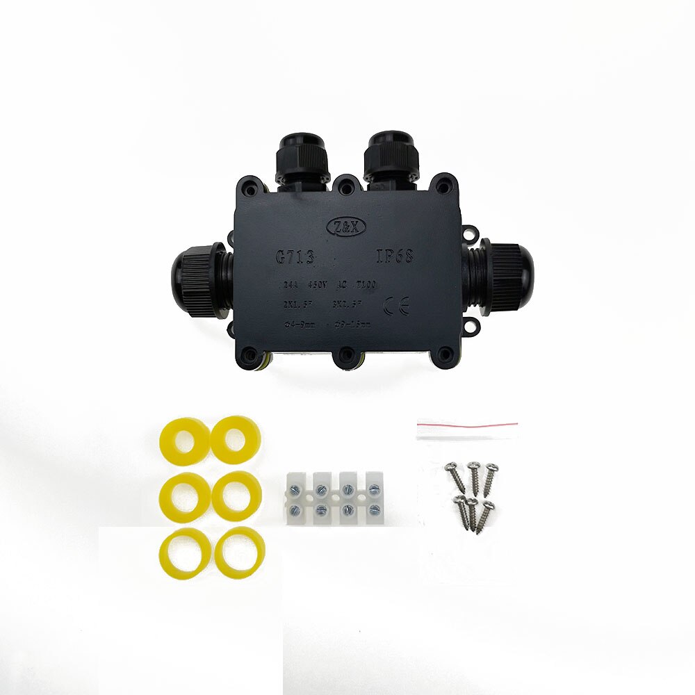 Junction Box IP68 Waterproof UV Sunproof Outdoor Multiple ways Plastic Electrical Junction Box Case Cable Wire Connector Protect