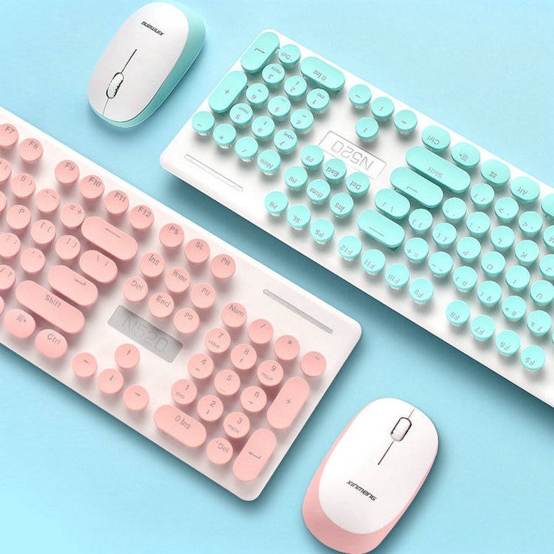 Technology N520 Punk Machinery Handfeel Wireless Keyboard and Mouse Set Office Wireless Mouse Keyboard Set