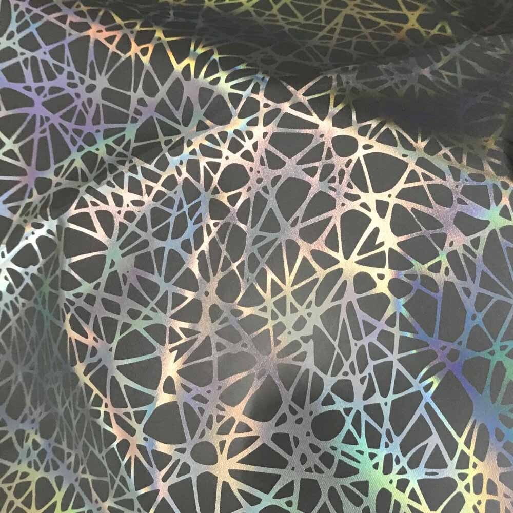 Tęczowa tkanina odblaskowa tkanina holograficzna w wzór siatki syrenka srebrna moda w nocy na odzież niejednolita całość szycie Sztuka. nie.