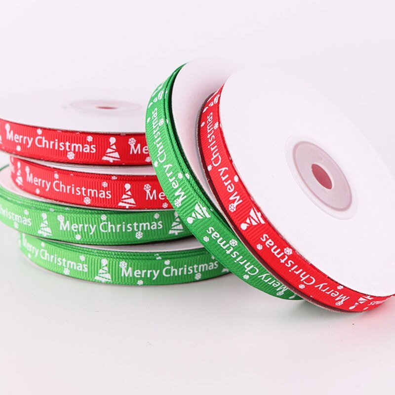 10 rollos de rollo de lazo grogrén verde para manualidades embalaje para , decoración navideña, 25 yardas