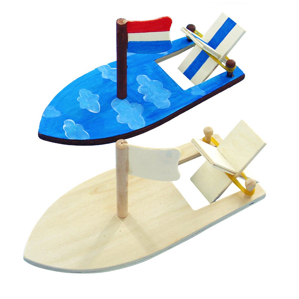 Forlush 6 Stuks Houten Zeilboot Set, Mini Houten Zeilboot, Diy Houten