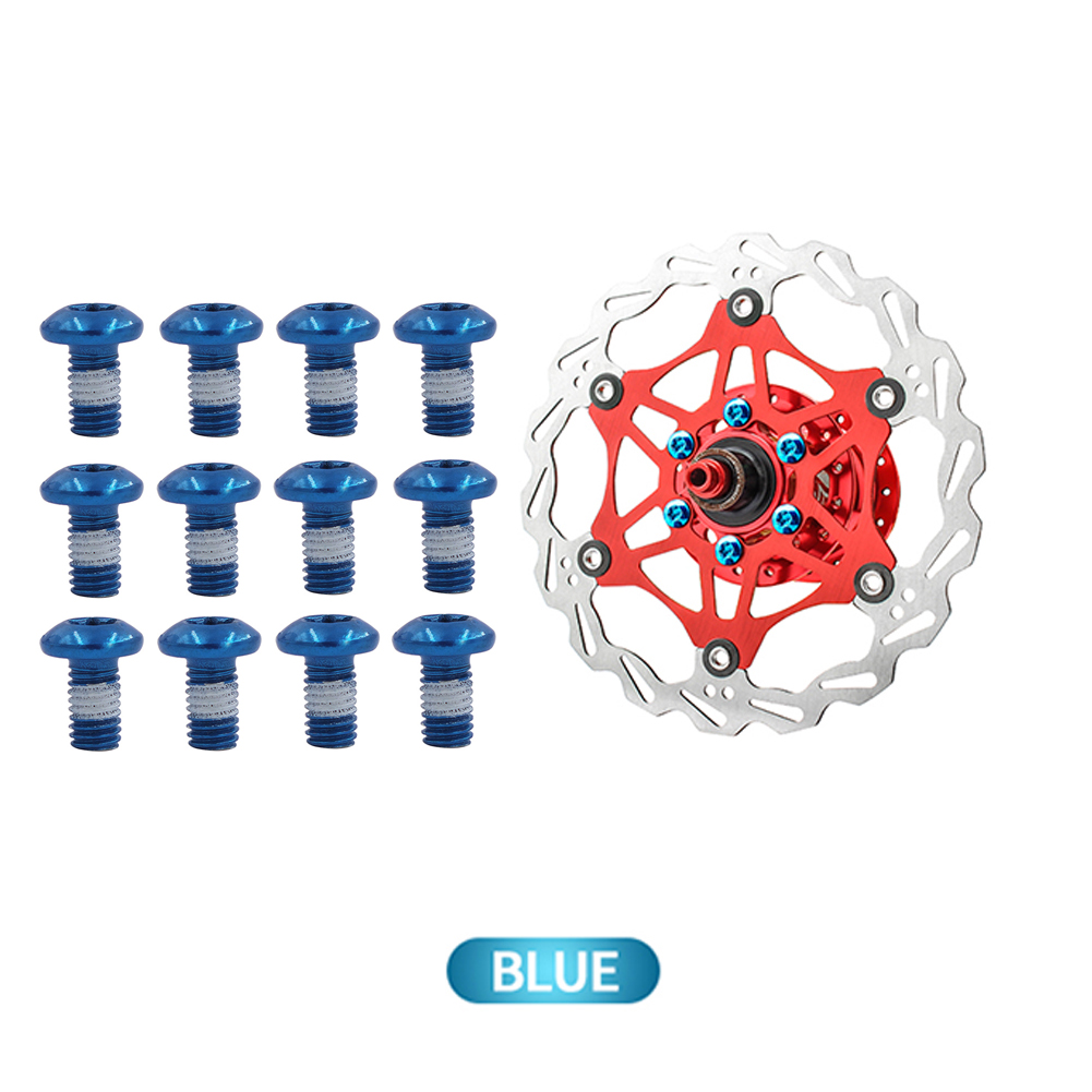 12 Stuks Fiets Schijf Rem Rotor Bouten M 5X9Mm Staal Mtb Fiets Kleur Antislip Schijf Schroef Mountainbike Accessoires