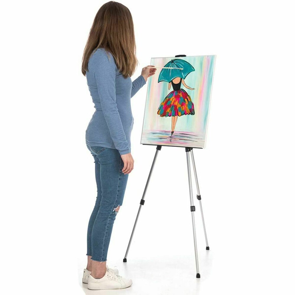 Aluminum Alloy Drawing Board Tripod Adjustable Iron Painting Display Artist Easel Folding Portable Painting Tool Supplies