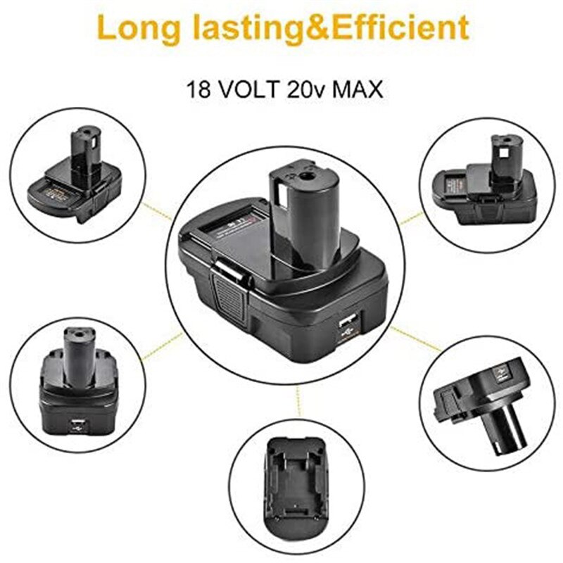 DM18RL Battery Converter Adapter USB DM20ROB For RYOBI Convert DEWALT 20V Milwaukee M18 to 18V Battery Adapter