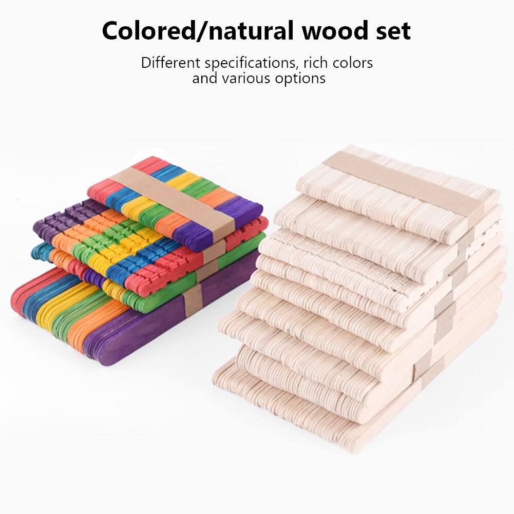 50 pièces en bois artisanat bâtons Paddle Pop enfants jouet glaçon Popsicle bâton sucette crème outils moule accessoires glace sucettes bâtons