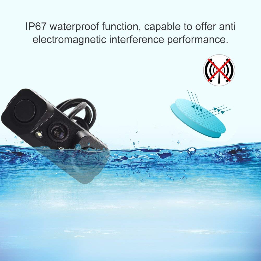 3 in 1 Car Parking Sensors with Backup Rear Camera No Drill No Damage to Car LED Light Sensor Detector Buzzer Alarm Park