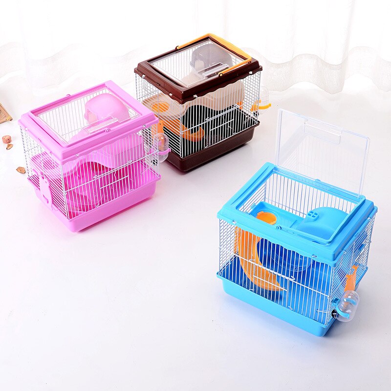 Hamster Kooi Grote Kasteel Dubbele Transparante Wiel Voedsel Kom Dia Waterkoker Kooi Tweede Laag Turn Hamster Levert AP11211543