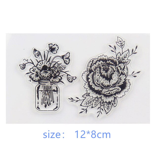 Wyse teekukka kirkkaat postimerkit rakkaus läpinäkyvä silikonileima korttien tekemiseen itse scrapbooking voikukka postimerkit hyvää syntymäpäivää