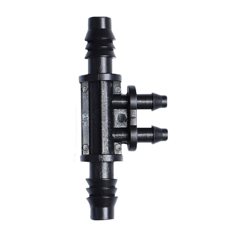 3/8" to 1/4" Garden hose reducing tee 2 way water splitter 8/11 to 4/7 tee barb connector lock nut 8pcs