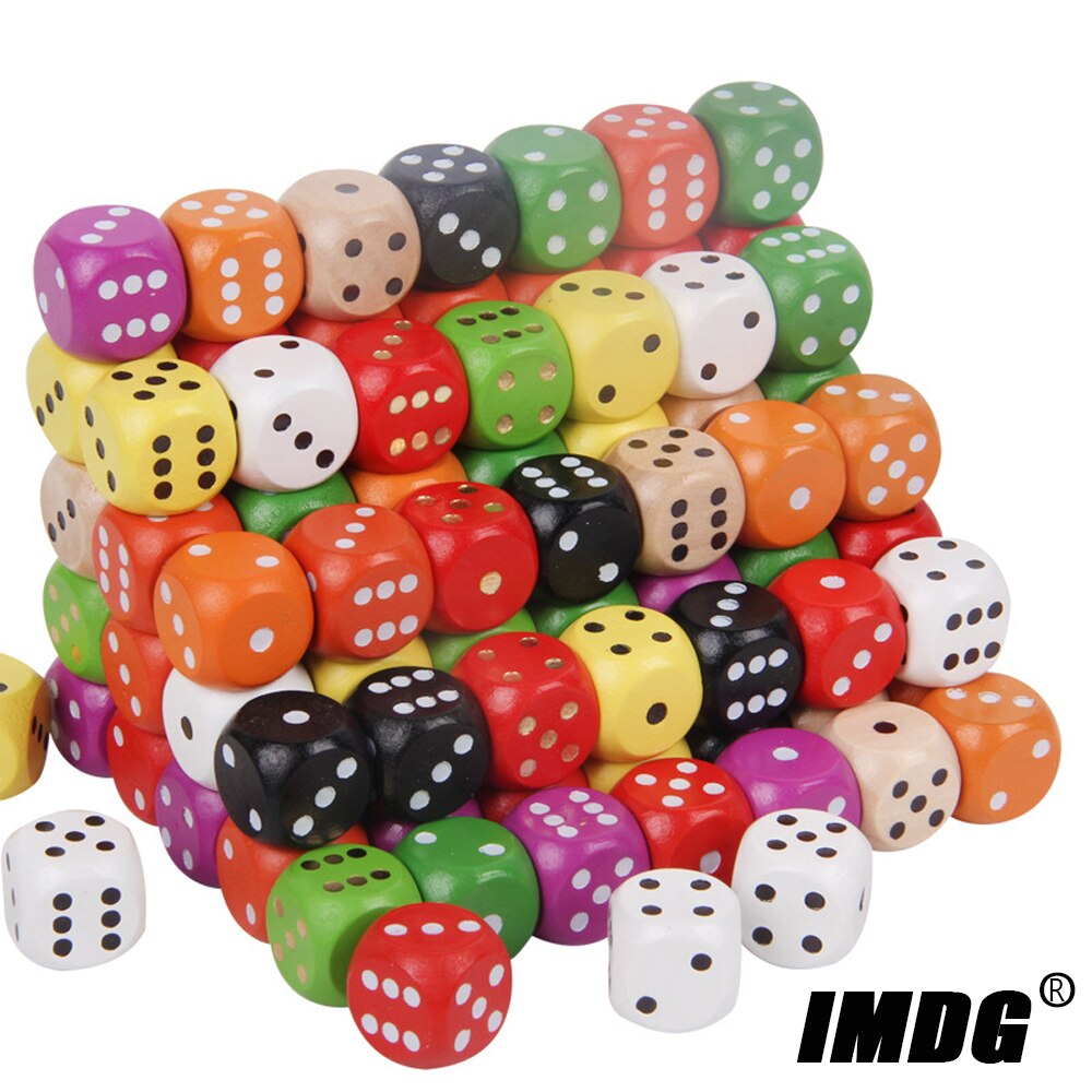 10 teile/paket Holz Würfel 16mm Bunte Solide Holz Punkt Spiel Abgerundeten Würfel Trinken Mahjong Würfel